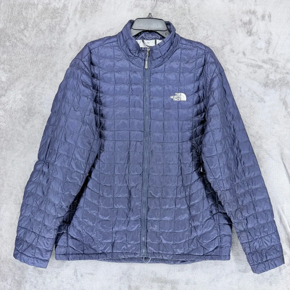 The North Face Thermoball Navy Blue Quilted Puffer Jacket Mens XL Full Zip C762